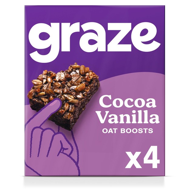 Graze Cocoa Vanilla oat flapjack 4 x 30g, UK version