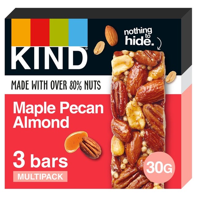 Kind Maple Pecan Almond snack bars 3 x 30g, UK version
