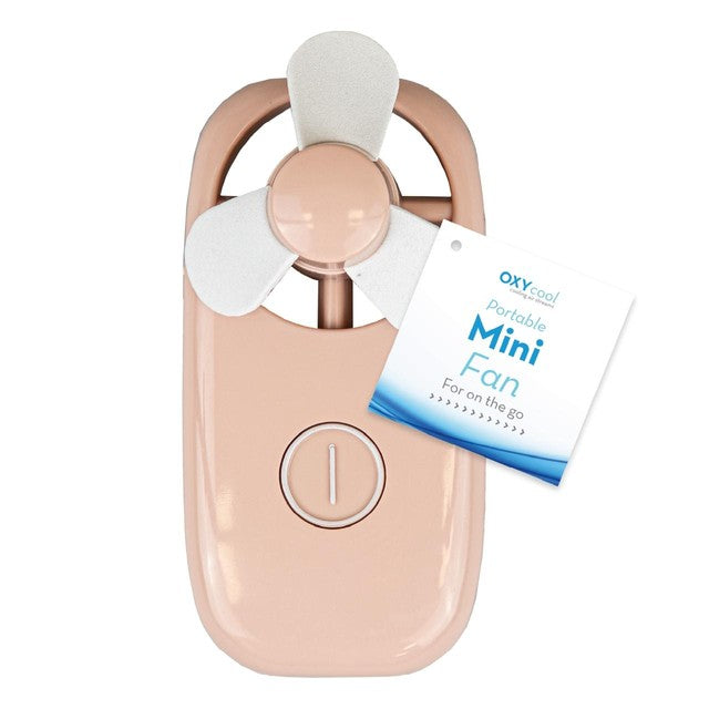 Gem Imports Oxycool mini portable fan in assorted colours, imported from the UK