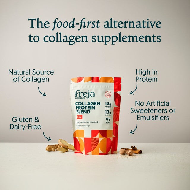 Freja Chai Collagen Protein Shake 300g, imported from the UK
