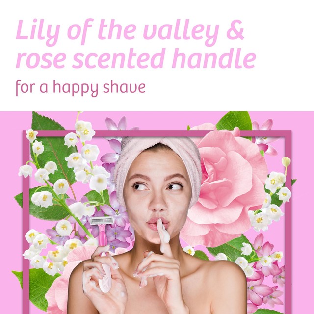 BIC women's disposable razor Lily scent pack of 3, imported from the UK