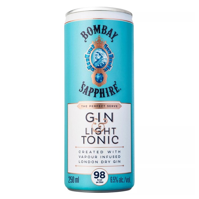 Bombay Sapphire Gin & Light Tonic 250ml - British product