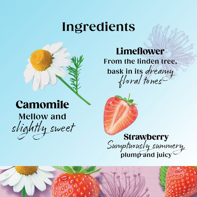 Twinings Superblends Unwind Tea with strawberry, camomile, and limeflower 20 teabags (British brand)