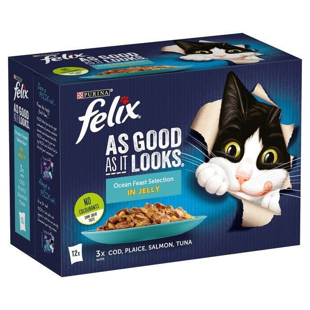 Felix Ocean Feasts in Jelly wet cat food 12 x 85g - British product