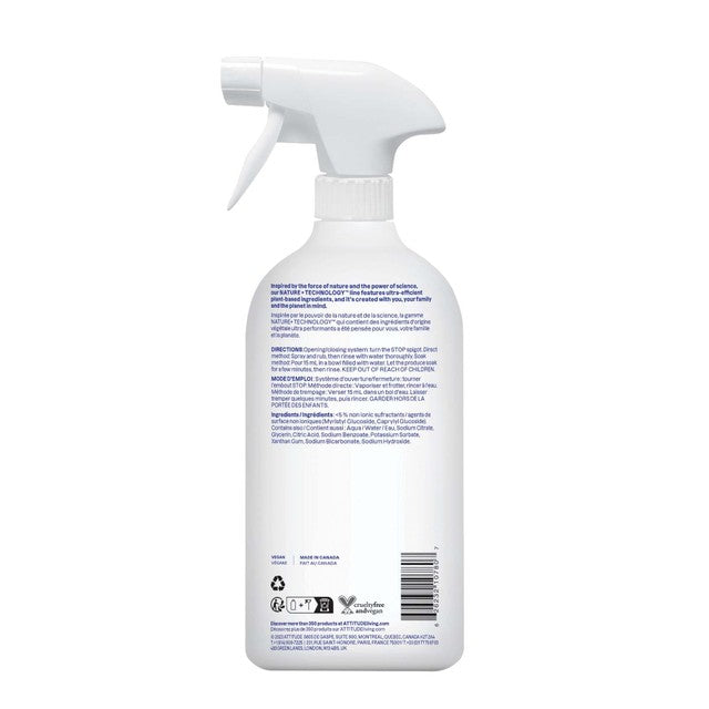 Attitude Fruit & Vegetable Wash Unscented 800ml - British product