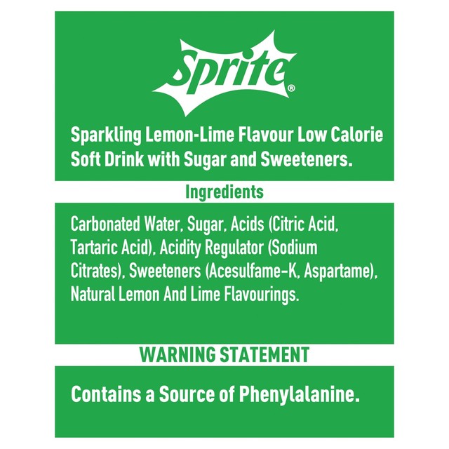 Sprite soft drink lemon-lime, UK version