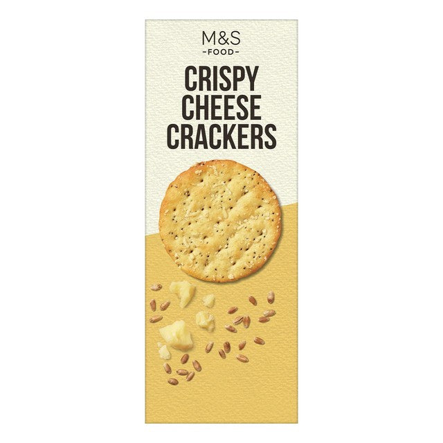 M&S crispy cheese crackers with onion and poppy seeds 150g, imported from the UK