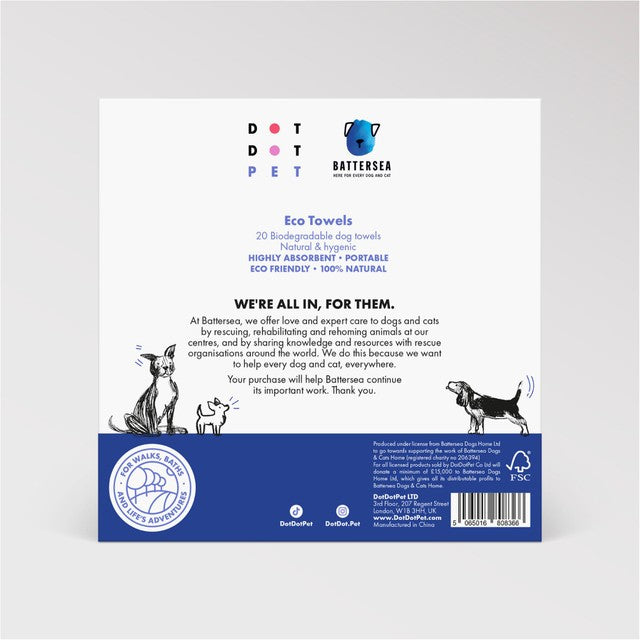 DotDotPet Battersea eco dog towels 20 pack (British brand)
