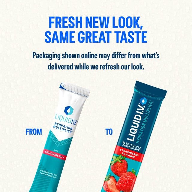 Unilever Liquid IV Strawberry Electrolyte Powder Mix 240g, UK version