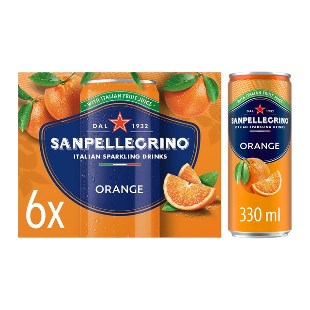 San Pellegrino Orange Sparkling Drink 6x330ml (British brand)