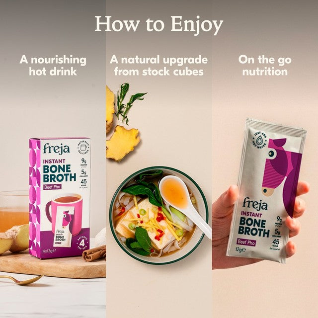 Freja instant beef pho bone broth sachets - British product