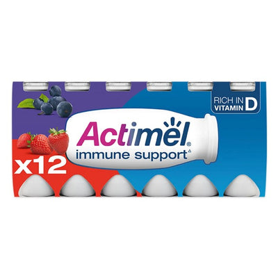 Actimel Jordbær-Blåbær Yoghurtdrikk Multipakning 12 x 100 g