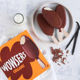 Wowsers organic vanilla ice cream lollies with milk chocolate 3 x 110ml (British brand)