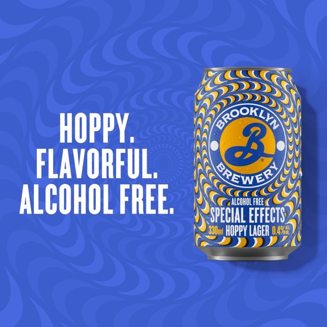 Brooklyn low alcohol lager beer 4x330ml cans - British product