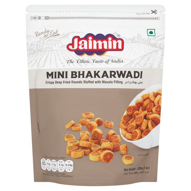 Jaimin Mini Bhakarwadi snack, imported from the UK