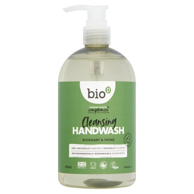 Bio-D hand wash with rosemary and thyme 500ml - British product