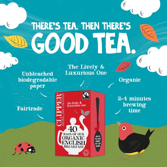 Clipper Organic English Breakfast tea bags 40 pack - British product