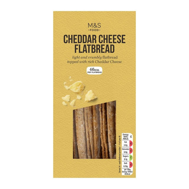 M&S cheddar cheese flatbreads 140g, imported from the UK