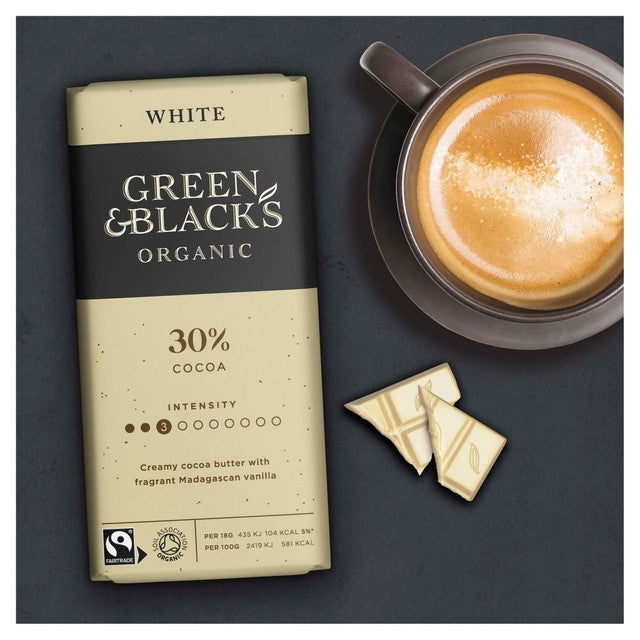 Green & Black's organic white chocolate bar 90g, UK version