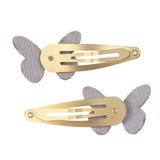 Rex London gold glitter butterfly hair clips - British product