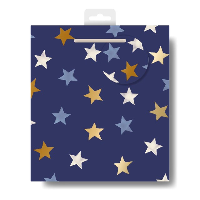 Woodmansterne Blue Stars medium gift bag (British brand)