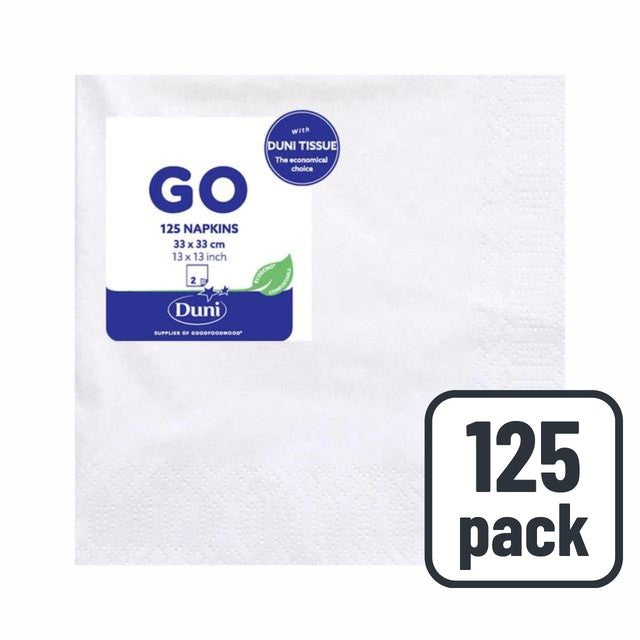 Duni white compostable paper napkins 125 pack (British brand)