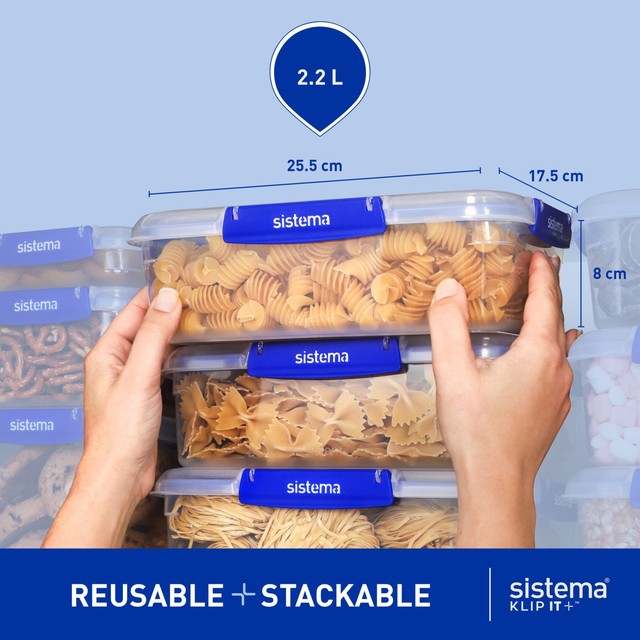 Sistema Klip It Plus Rectangle storage container 2.2L (British brand)