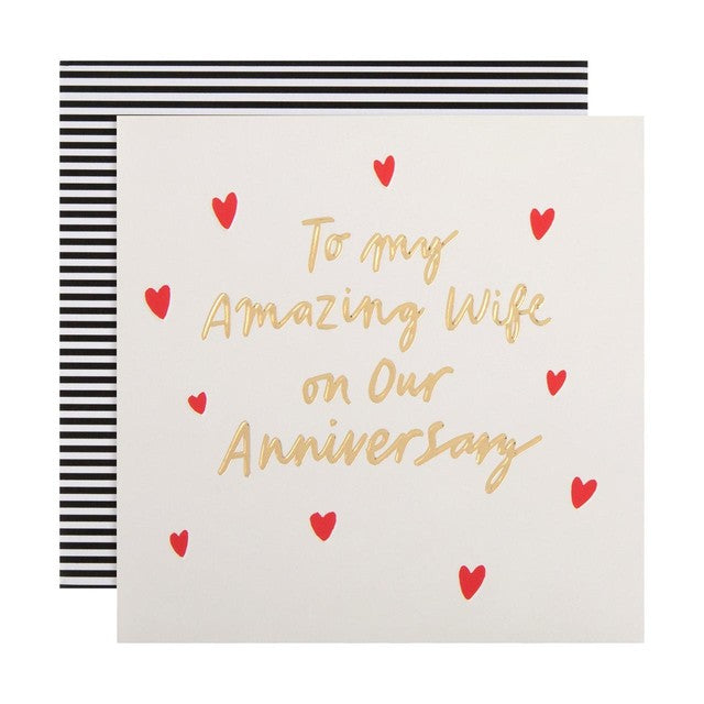 M&S anniversary wife card hearts 15cm - British product