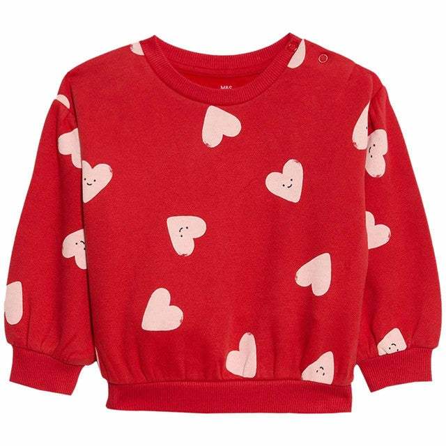 M&S red baby outfit two-piece set for 9-12 months, UK version