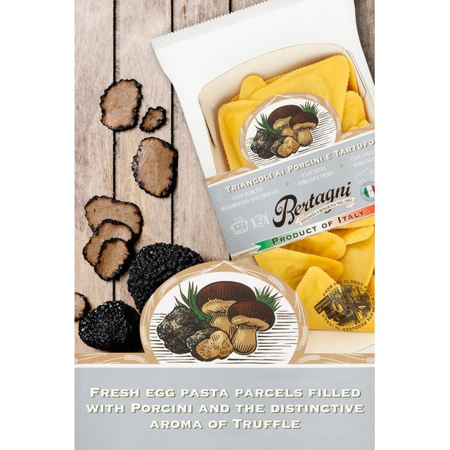 Bertagni porcini truffle triangoli pasta 250g - British product