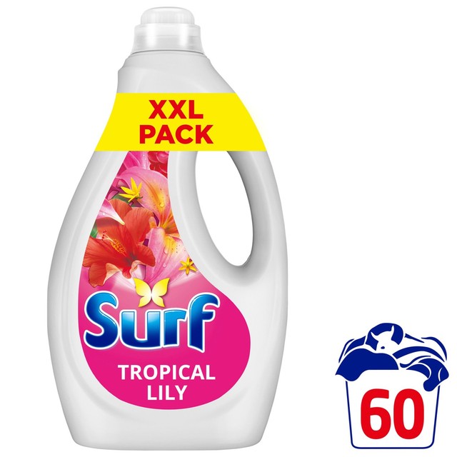 Surf Tropical Lily liquid laundry detergent 60 washes (British brand)
