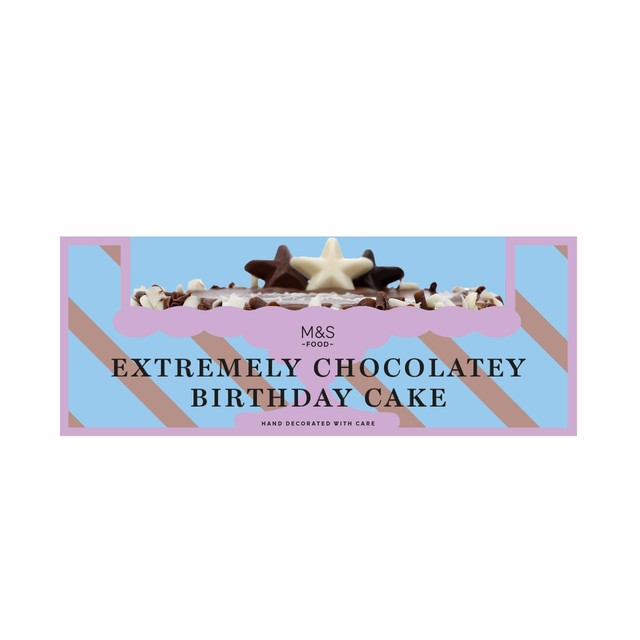 M&S Extremely Chocolatey Birthday Cake 800g, imported from the UK