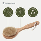 Hydréa London Classic Short Handle Body Brush with Natural Bristle, UK version