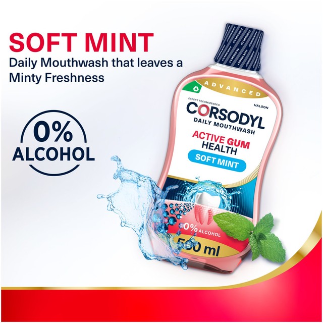 Corsodyl Active Gum Health Daily mouthwash 500ml - British product