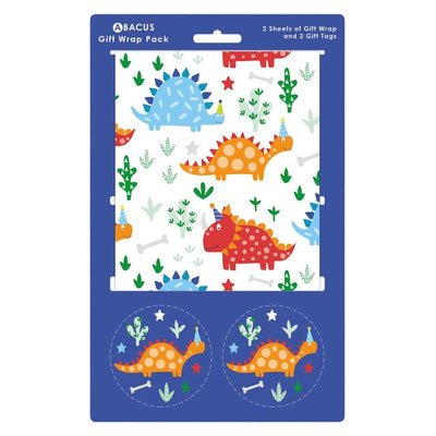 M&S Abacus Feuille de papier cadeau dinosaure et étiquettes - Acheter en ligne sur McGrocer