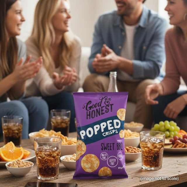 Good & Honest Sweet BBQ Popped Chips 85g, UK version