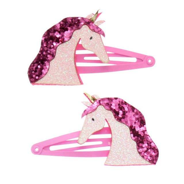 Rex London unicorn glitter hair clips 5cm (British brand)