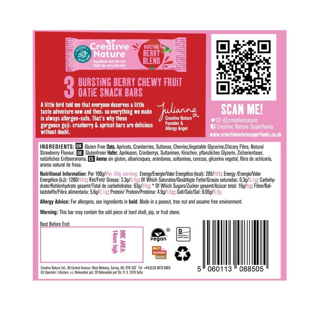 Creative Nature oat bars Berry Blend Multipack, UK version
