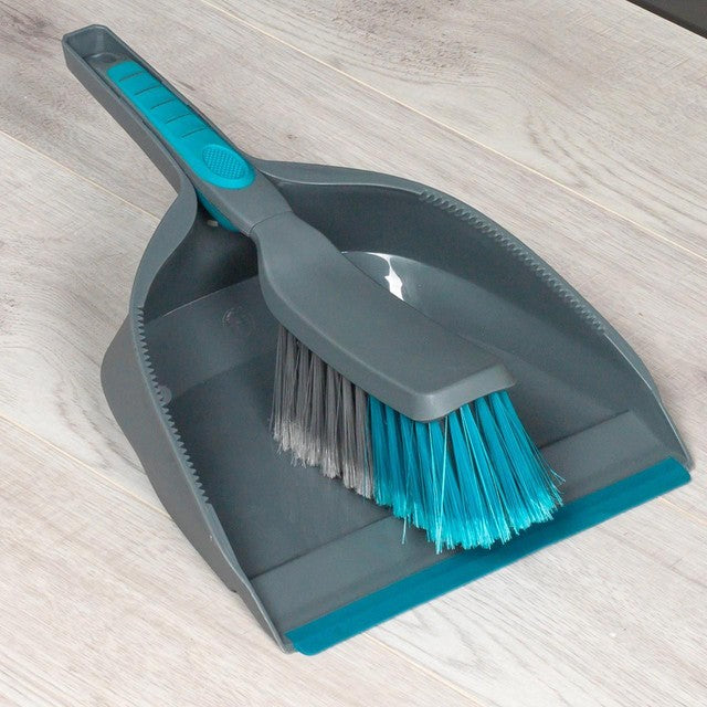 Beldray kitchen dustpan and brush set grey blue - British product