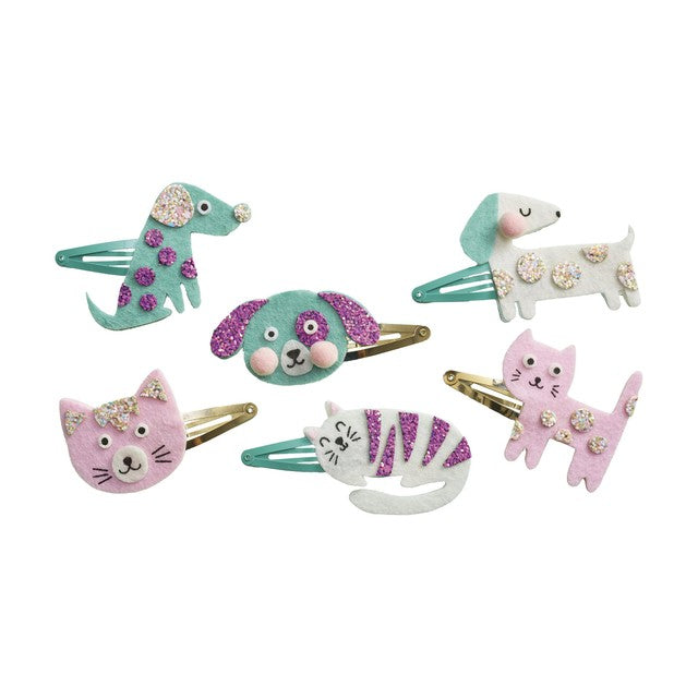 Janod Little Pets craft kit hair clips 6 piece (British brand)