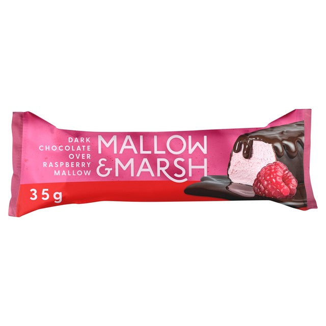 Mallow & Marsh raspberry & 70% dark chocolate marshmallow bar 35g, imported from the UK