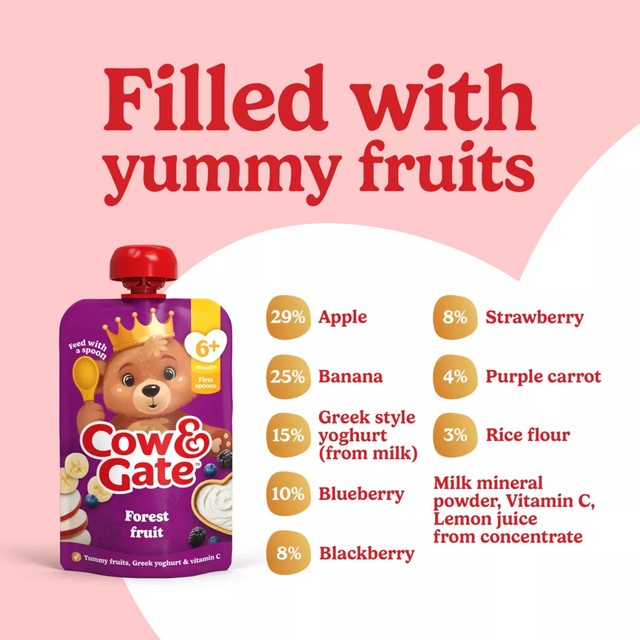 Cow & Gate forest fruit smoothie baby pouch 100g - British product