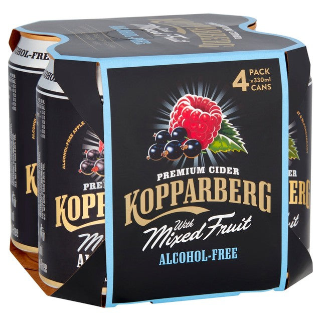 Kopparberg alcohol-free mixed fruit cider 4 x 330ml cans, UK version