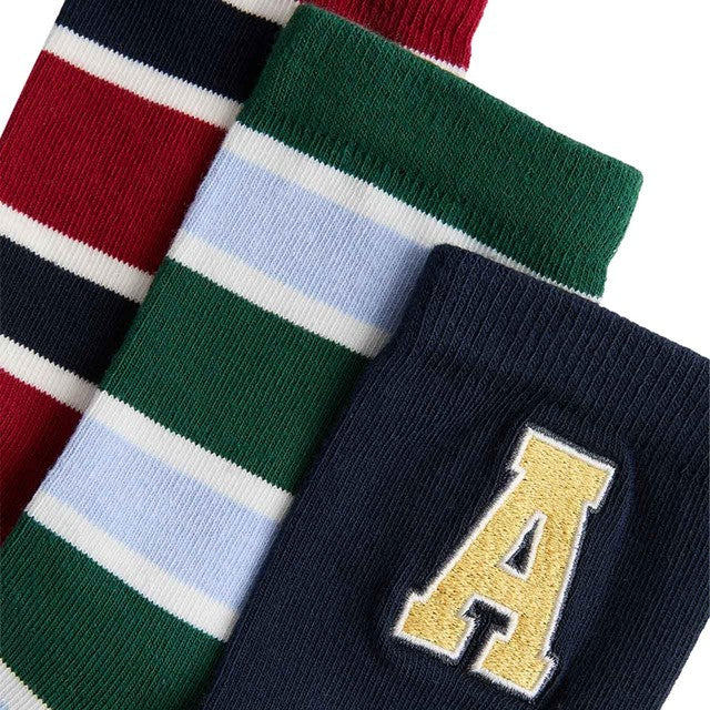M&S boys cotton-rich ankle socks blue mix 3-pack - British product