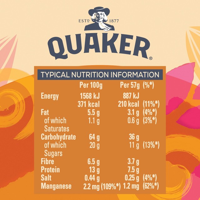 Quaker caramelised biscuit flavour hot oat cereal pot 57g, imported from the UK