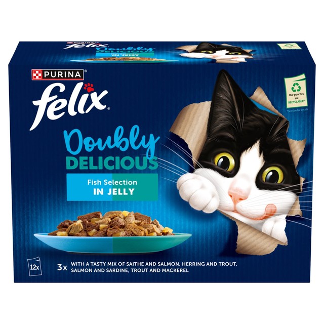 Felix wet cat food fish selection 12x85g - British product