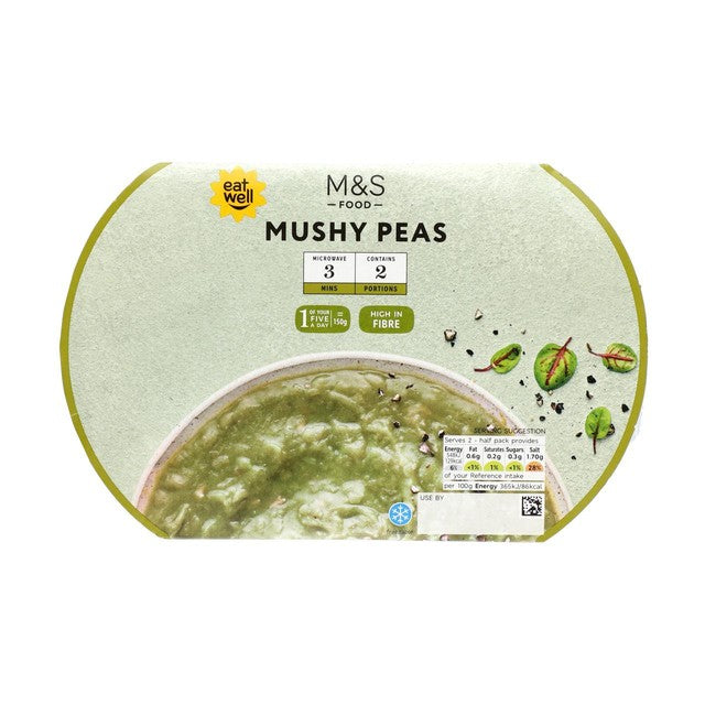 M&S Mushy Peas 300g, imported from the UK