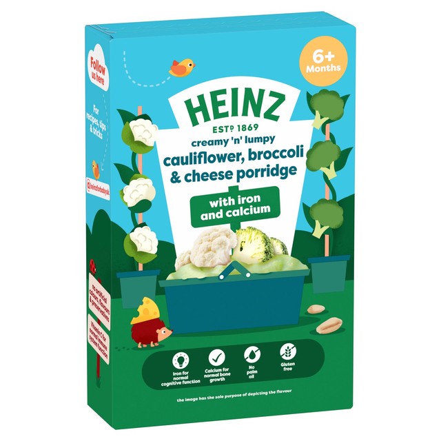 Heinz cauliflower broccoli cheese baby porridge 125g, UK version