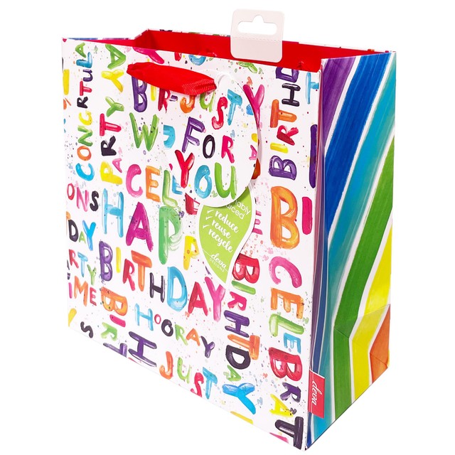Deva Designs happy bright medium gift bag, UK version