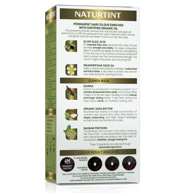 Naturtint hair colour gel 4M Mahogany Chestnut, imported from the UK
